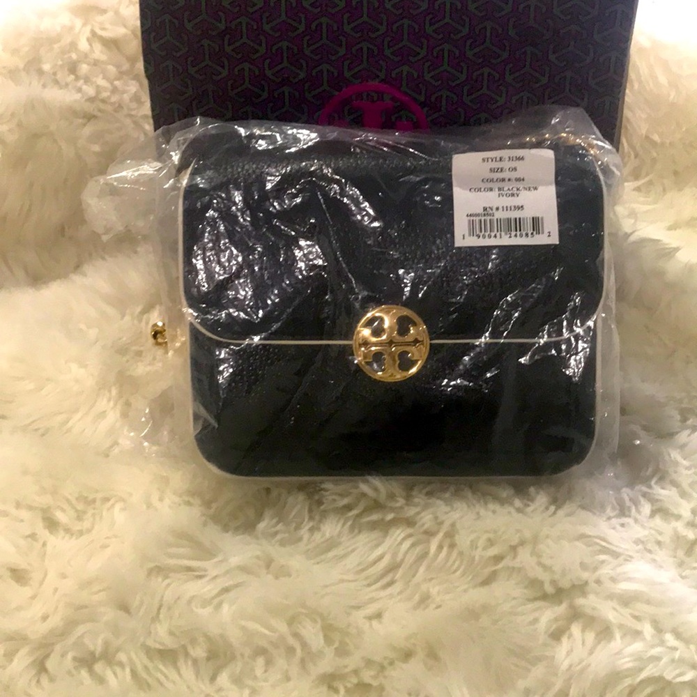 Micro shoulder black leather cross-body